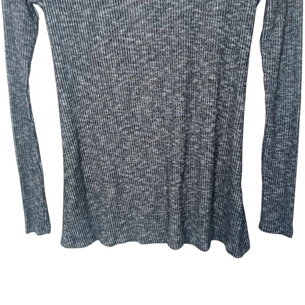 rag & bone Jean Womens V-Neck T-Shirt Black Gray Ribbing Cutout Back Size XS - Picture 6 of 10